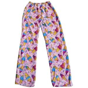 Pajamas Pants Junior Small Sleepwear Fleece Sleep Fuzzy PJ, Ice Cream Cones